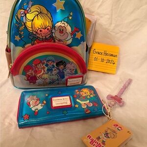 Loungefly Rainbow Brite Blue Backpack and Wallet